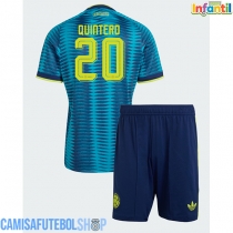 Camisa de time de futebol Colômbia Juan Fernando Quintero #20 Replicas 2º Equipamento Infantil Mundo 2026 Manga Curta (+ Calças curtas)